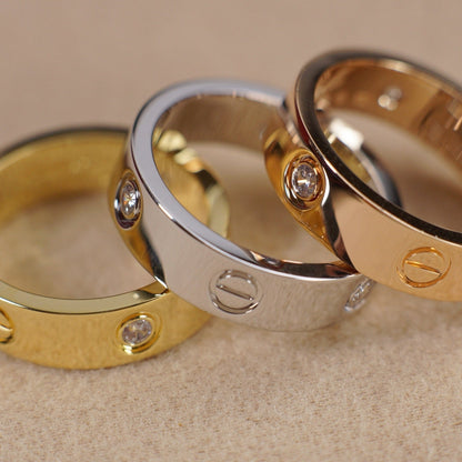[Gaonasi Jewelry]LOVE 5.5MM 3 DIAMOND RING