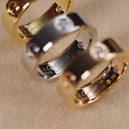 [Gaonasi Jewelry]LOVE 5.5MM 3 DIAMOND RING