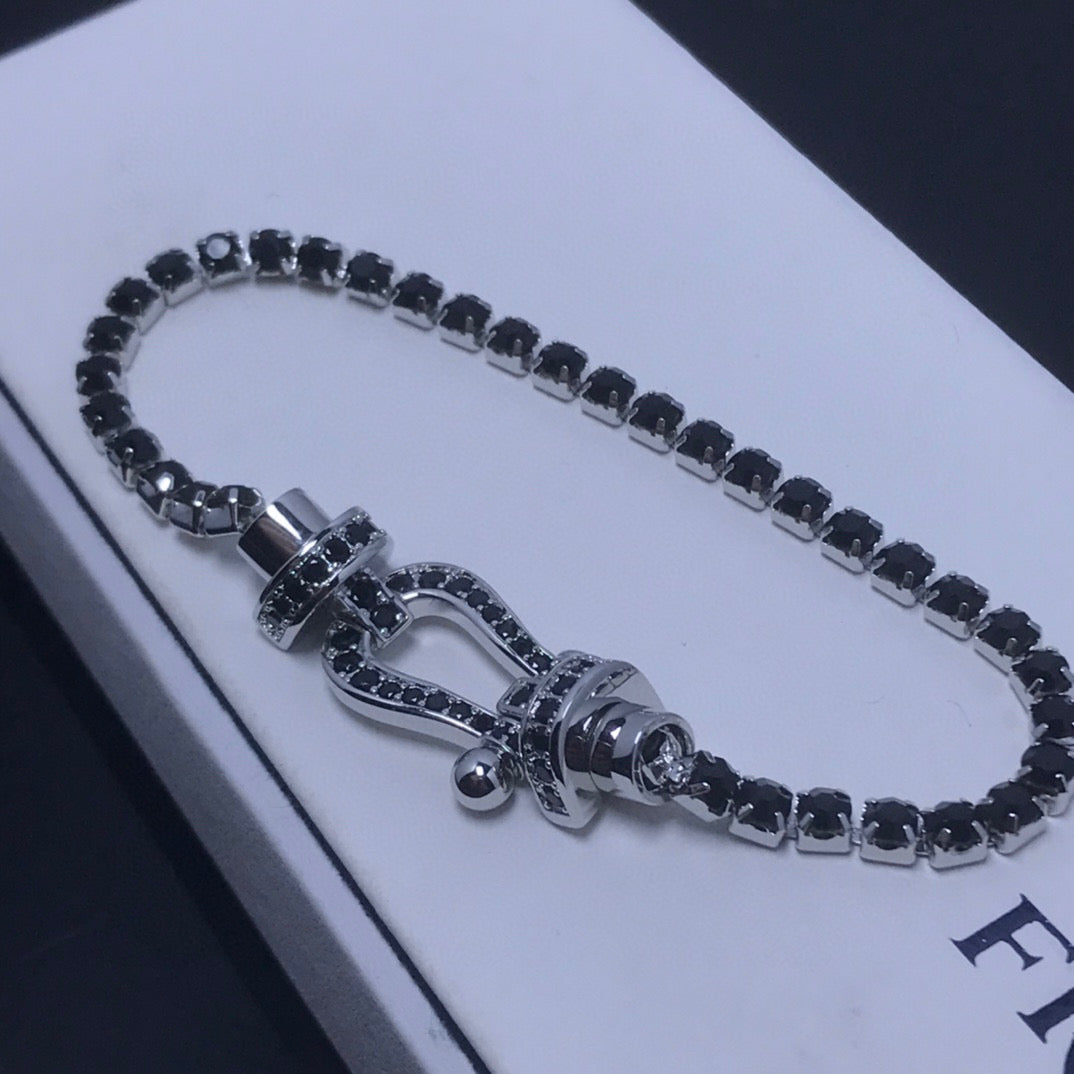 [Gaonasi]FORCE  LARGE HORSESHOE FULL DIAMOND TENNIS BRACELET