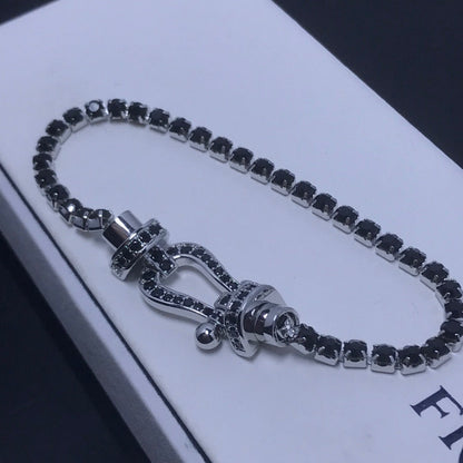 [Gaonasi]FORCE  LARGE HORSESHOE FULL DIAMOND TENNIS BRACELET