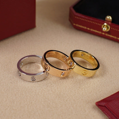 [Gaonasi Jewelry]LOVE 5.5MM 3 DIAMOND RING