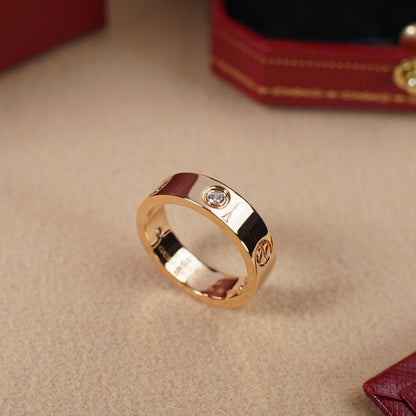 [Gaonasi Jewelry]LOVE 5.5MM 3 DIAMOND RING