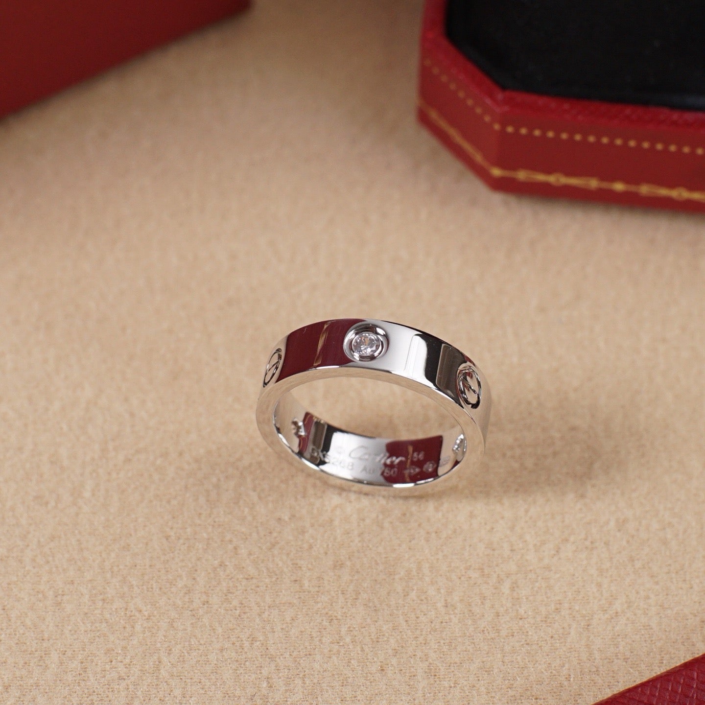[Gaonasi Jewelry]LOVE 5.5MM 3 DIAMOND RING