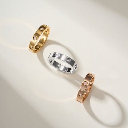 [Gaonasi Jewelry]LOVE 4MM 8 DIAMOND RING