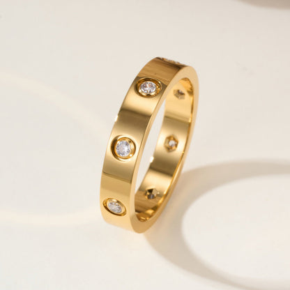 [Gaonasi Jewelry]LOVE 4MM 8 DIAMOND RING