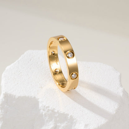 [Gaonasi Jewelry]LOVE 4MM 8 DIAMOND RING