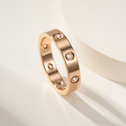 [Gaonasi Jewelry]LOVE 4MM 8 DIAMOND RING