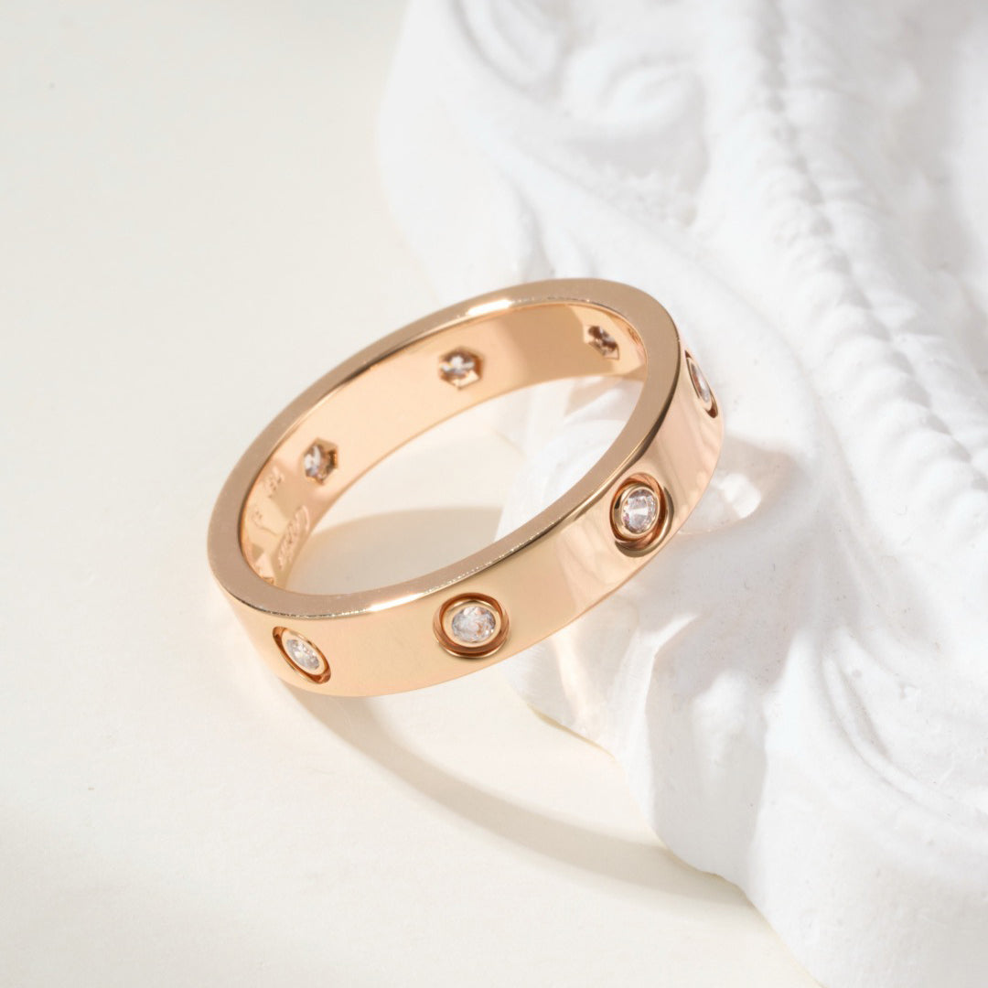 [Gaonasi Jewelry]LOVE 4MM 8 DIAMOND RING