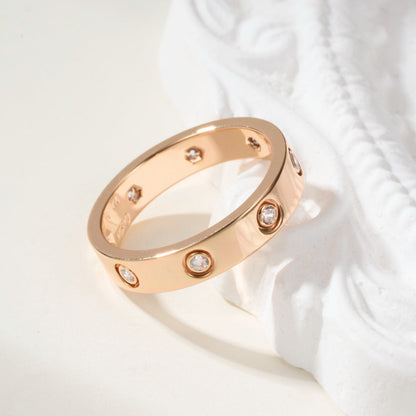 [Gaonasi Jewelry]LOVE 4MM 8 DIAMOND RING
