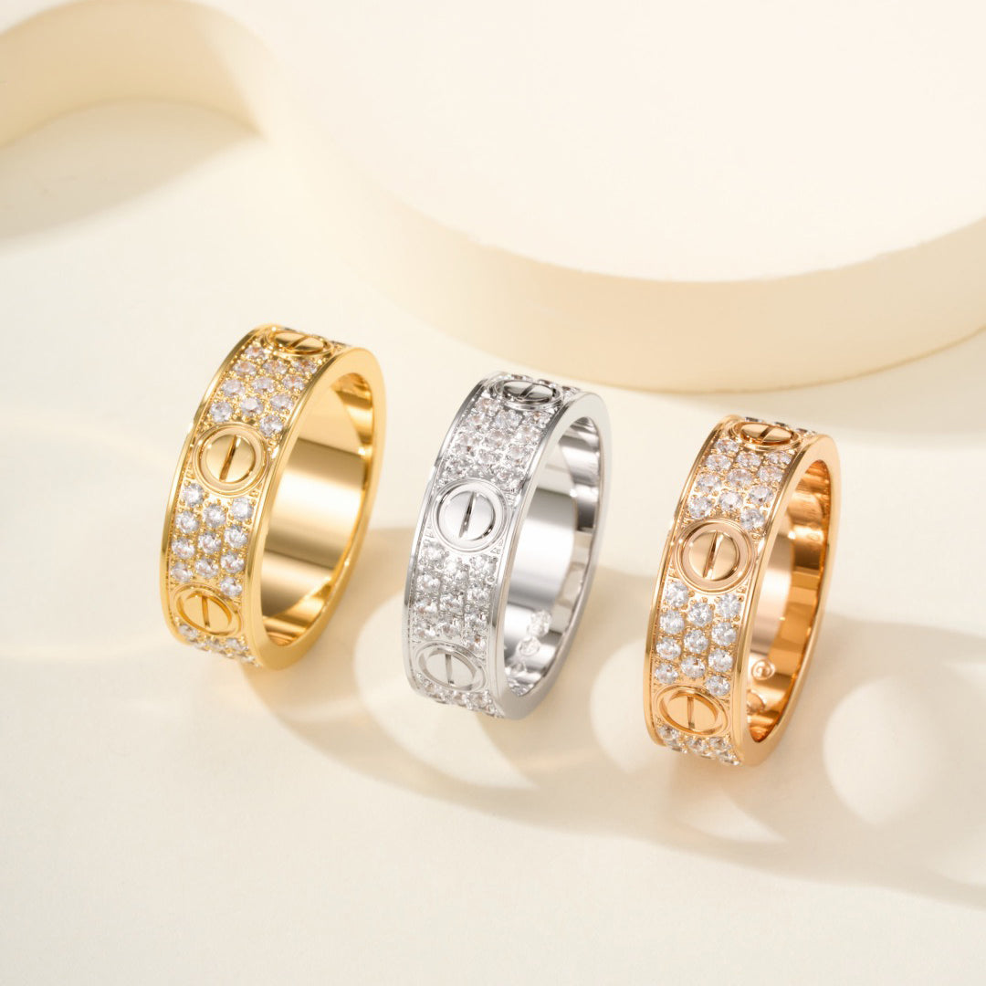 [Gaonasi Jewelry]LOVE RING 5.5MM DIAMONDS PAVED