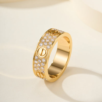 [Gaonasi Jewelry]LOVE RING 5.5MM DIAMONDS PAVED