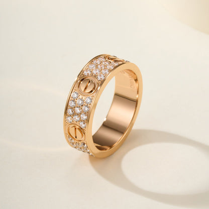 [Gaonasi Jewelry]LOVE RING 5.5MM DIAMONDS PAVED