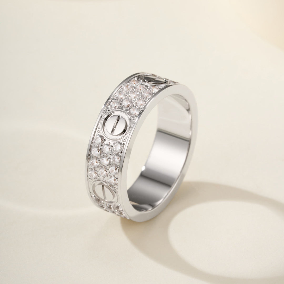[Gaonasi Jewelry]LOVE RING 5.5MM DIAMONDS PAVED