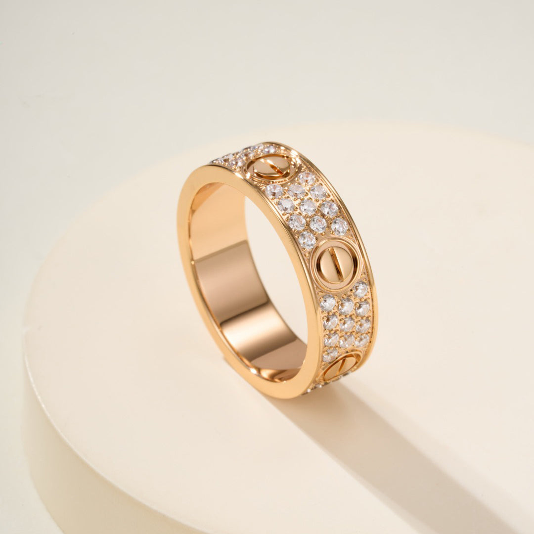 [Gaonasi Jewelry]LOVE RING 5.5MM DIAMONDS PAVED