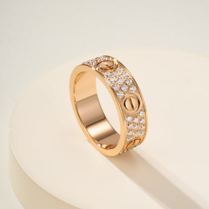 [Gaonasi Jewelry]LOVE RING 5.5MM DIAMONDS PAVED