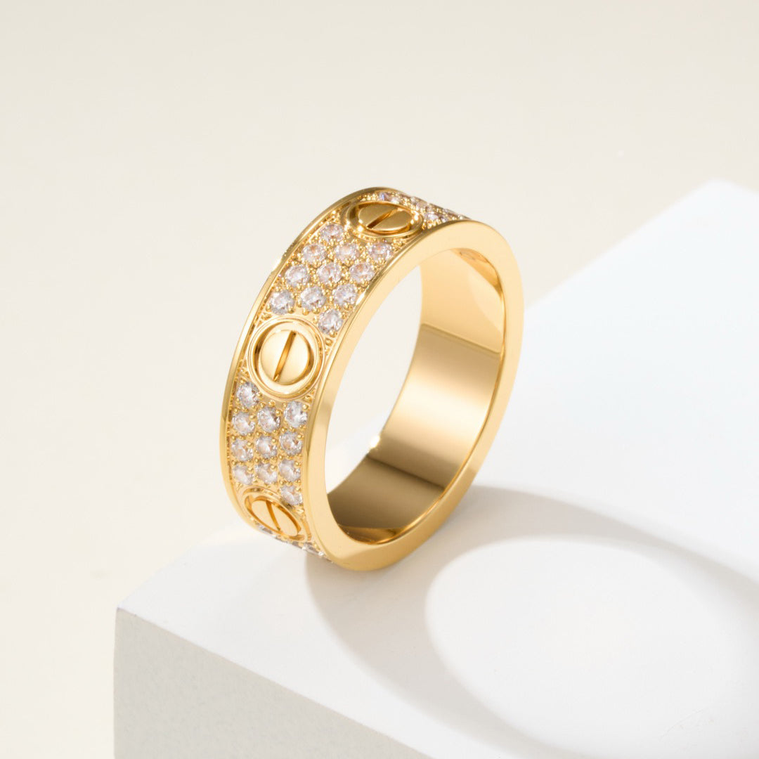 [Gaonasi Jewelry]LOVE RING 5.5MM DIAMONDS PAVED