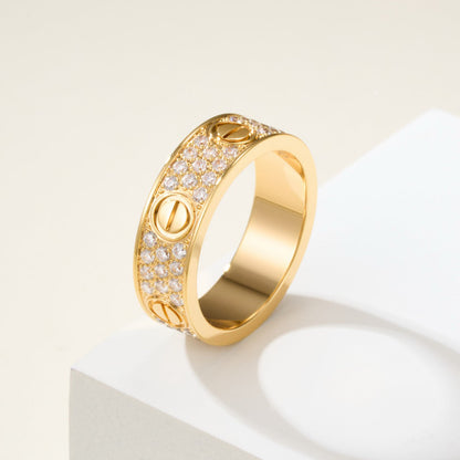 [Gaonasi Jewelry]LOVE RING 5.5MM DIAMONDS PAVED
