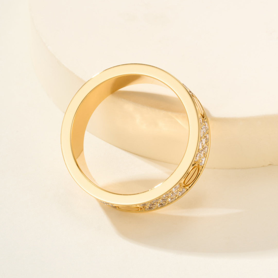 [Gaonasi Jewelry]LOVE RING 5.5MM DIAMONDS PAVED