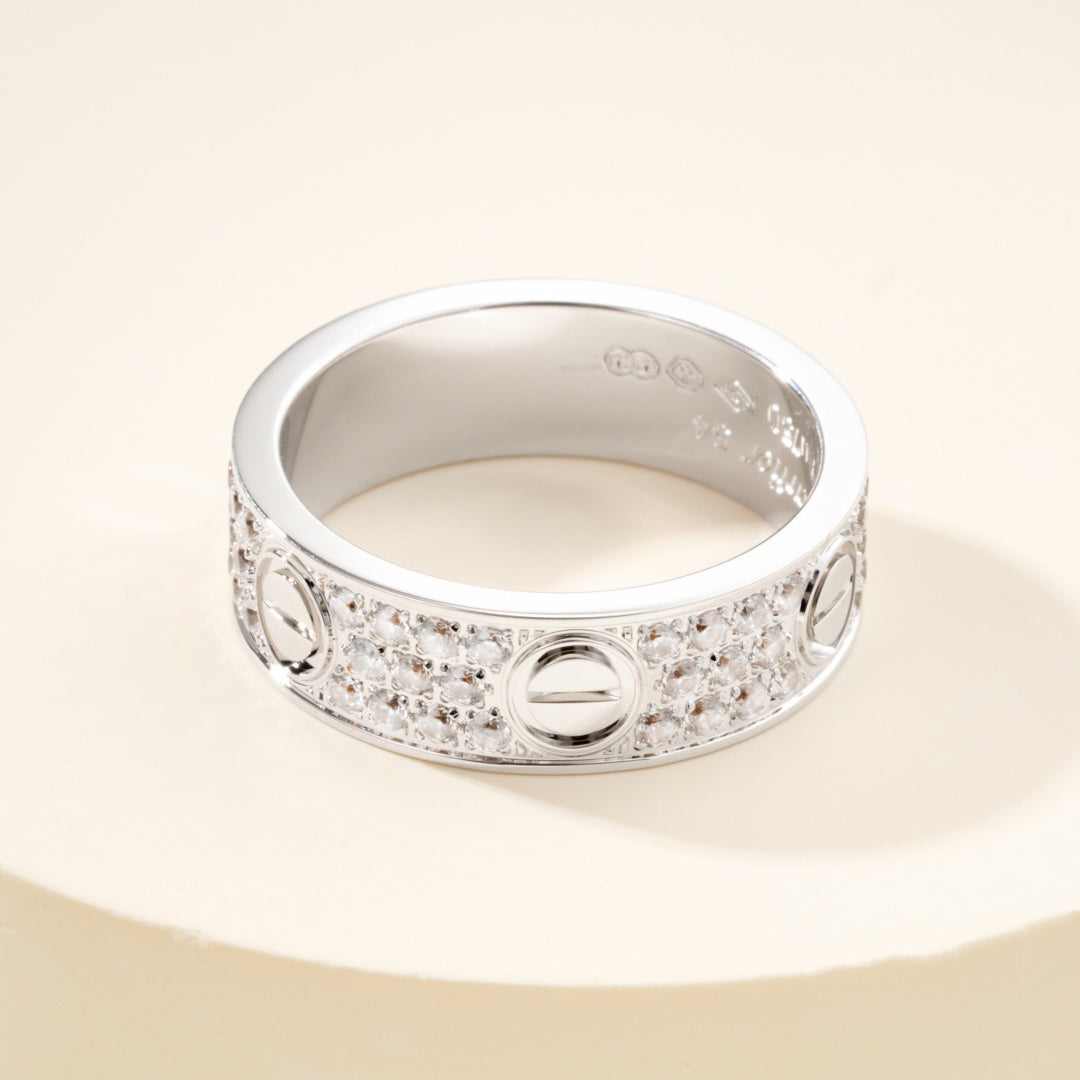 [Gaonasi Jewelry]LOVE RING 5.5MM DIAMONDS PAVED