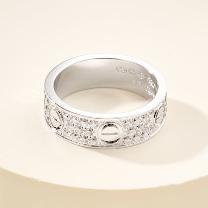 [Gaonasi Jewelry]LOVE RING 5.5MM DIAMONDS PAVED