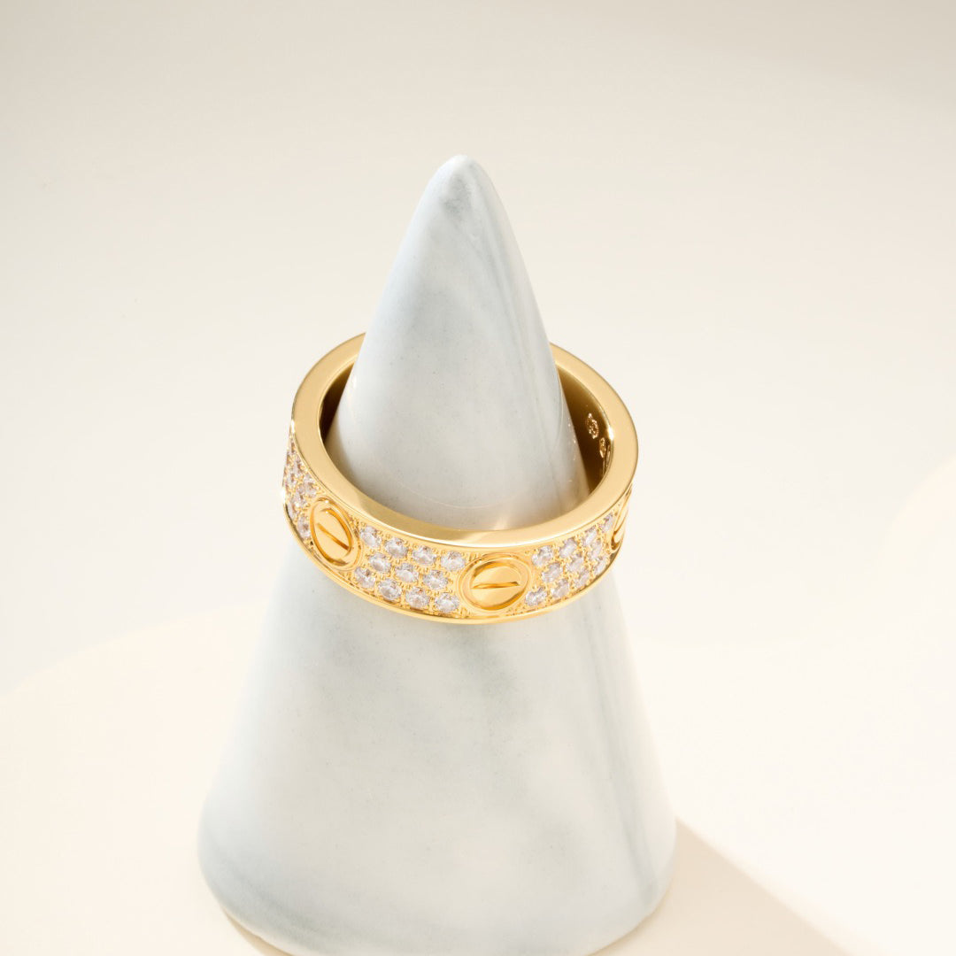 [Gaonasi Jewelry]LOVE RING 5.5MM DIAMONDS PAVED