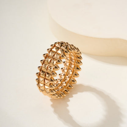 [Gaonasi Jewelry]CLASH 9.2MM DOUBLE ROW RING