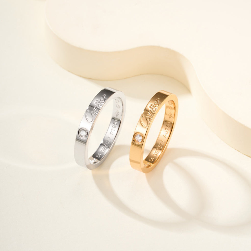 [Gaonasi Jewelry]LOVE RING 4MM 1 DIAMOND