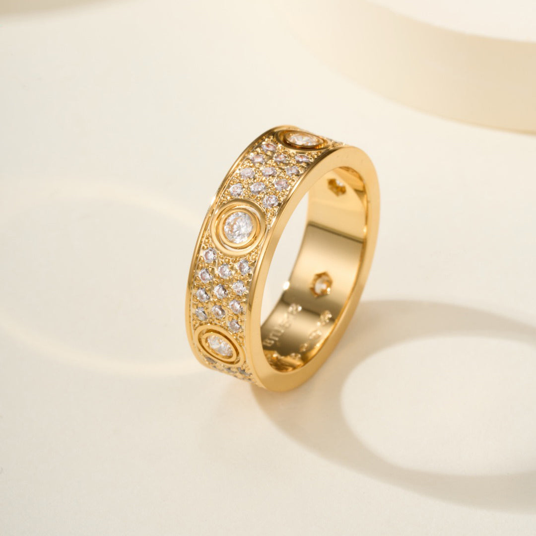 [Gaonasi Jewelry]LOVE 5.5MM FULL-PAVE 6-DIAMOND RING
