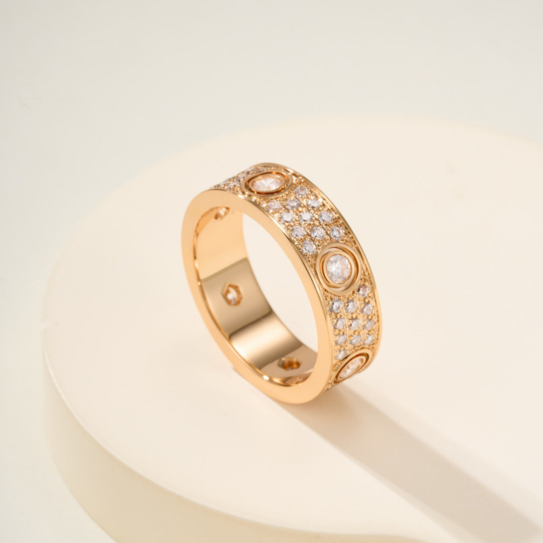 [Gaonasi Jewelry]LOVE 5.5MM FULL-PAVE 6-DIAMOND RING