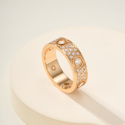 [Gaonasi Jewelry]LOVE 5.5MM FULL-PAVE 6-DIAMOND RING