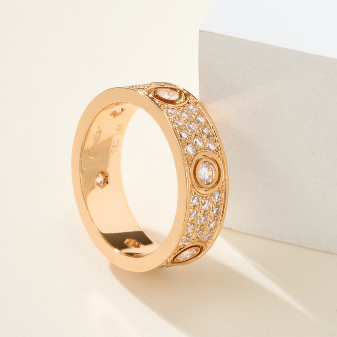 [Gaonasi Jewelry]LOVE 5.5MM FULL-PAVE 6-DIAMOND RING