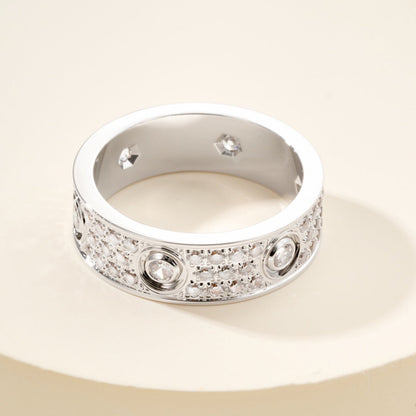 [Gaonasi Jewelry]LOVE 5.5MM FULL-PAVE 6-DIAMOND RING