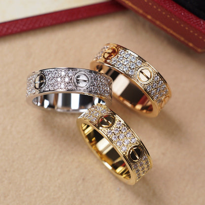 [Gaonasi Jewelry]LOVE RING 5.5MM DIAMONDS PAVED