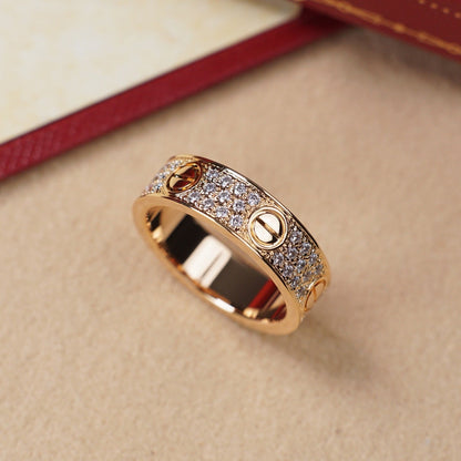 [Gaonasi Jewelry]LOVE RING 5.5MM DIAMONDS PAVED
