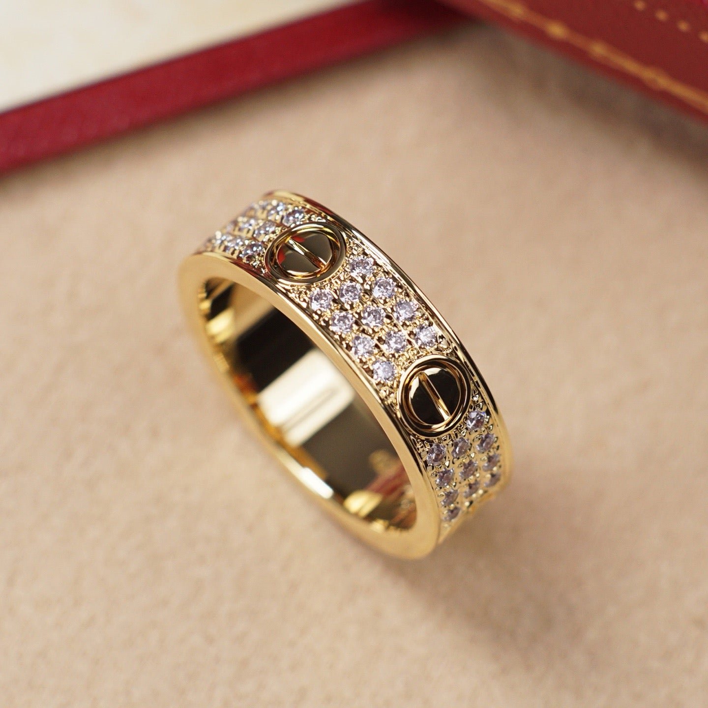 [Gaonasi Jewelry]LOVE RING 5.5MM DIAMONDS PAVED