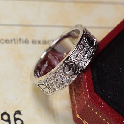 [Gaonasi Jewelry]LOVE RING 5.5MM DIAMONDS PAVED