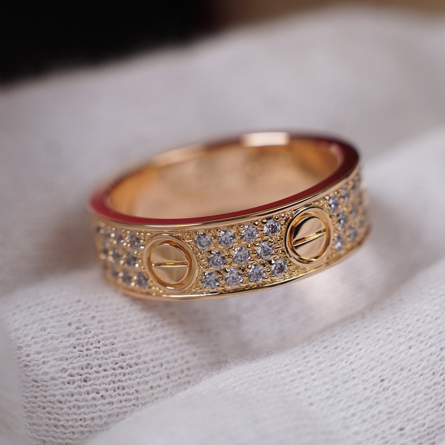 [Gaonasi Jewelry]LOVE RING 5.5MM DIAMONDS PAVED