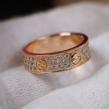 [Gaonasi Jewelry]LOVE RING 5.5MM DIAMONDS PAVED