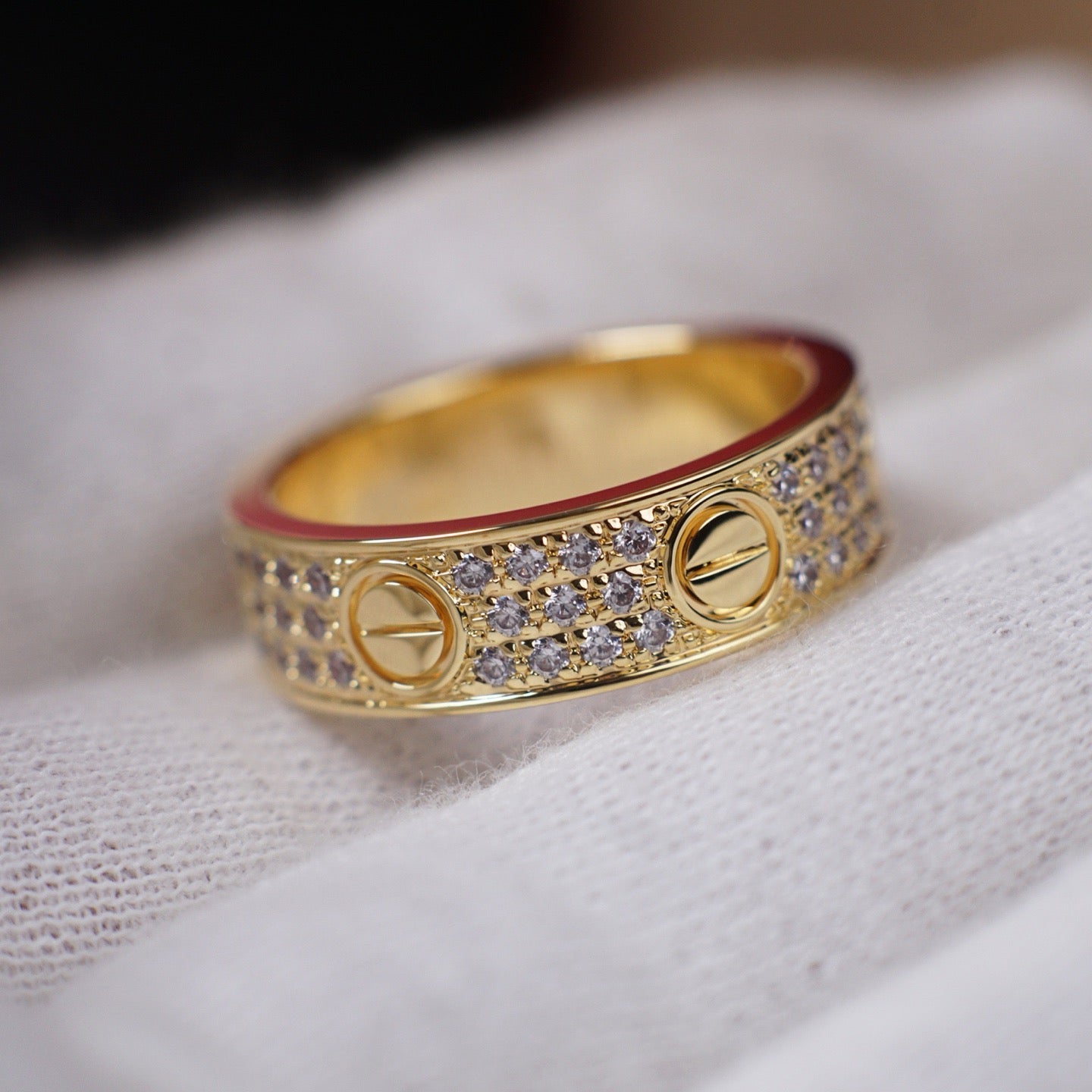 [Gaonasi Jewelry]LOVE RING 5.5MM DIAMONDS PAVED