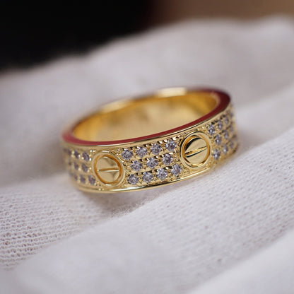 [Gaonasi Jewelry]LOVE RING 5.5MM DIAMONDS PAVED