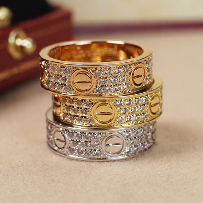 [Gaonasi Jewelry]LOVE RING 5.5MM DIAMONDS PAVED