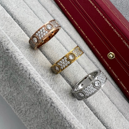[Gaonasi Jewelry]LOVE 5.5MM FULL-PAVE 6-DIAMOND RING