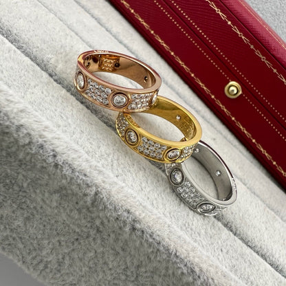 [Gaonasi Jewelry]LOVE 5.5MM FULL-PAVE 6-DIAMOND RING