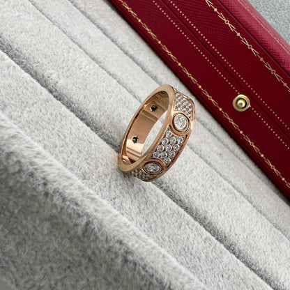 [Gaonasi Jewelry]LOVE 5.5MM FULL-PAVE 6-DIAMOND RING