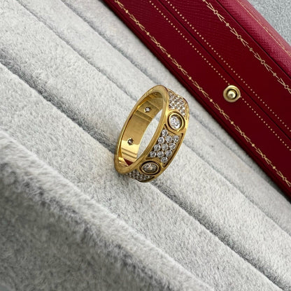 [Gaonasi Jewelry]LOVE 5.5MM FULL-PAVE 6-DIAMOND RING