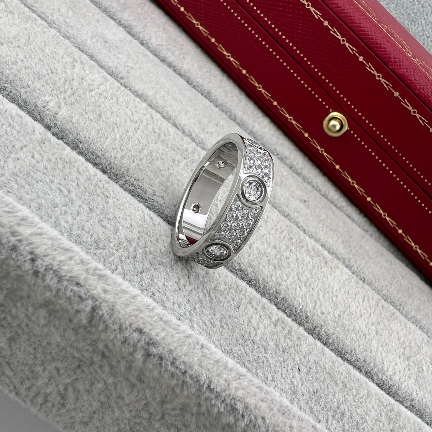 [Gaonasi Jewelry]LOVE 5.5MM FULL-PAVE 6-DIAMOND RING