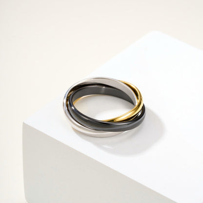 [Gaonasi Jewelry]TRINITY 3.2MM RING BLACK CERAMIC
