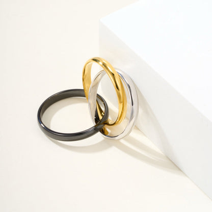 [Gaonasi Jewelry]TRINITY 3.2MM RING BLACK CERAMIC