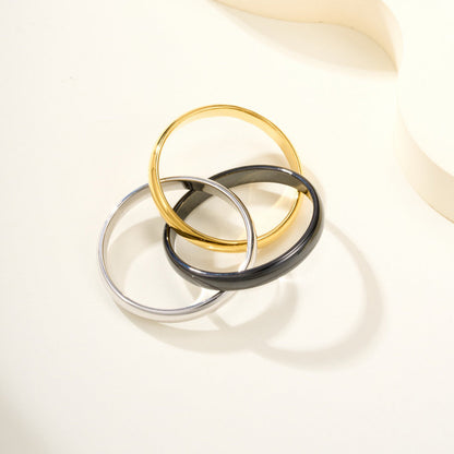 [Gaonasi Jewelry]TRINITY 3.2MM RING BLACK CERAMIC