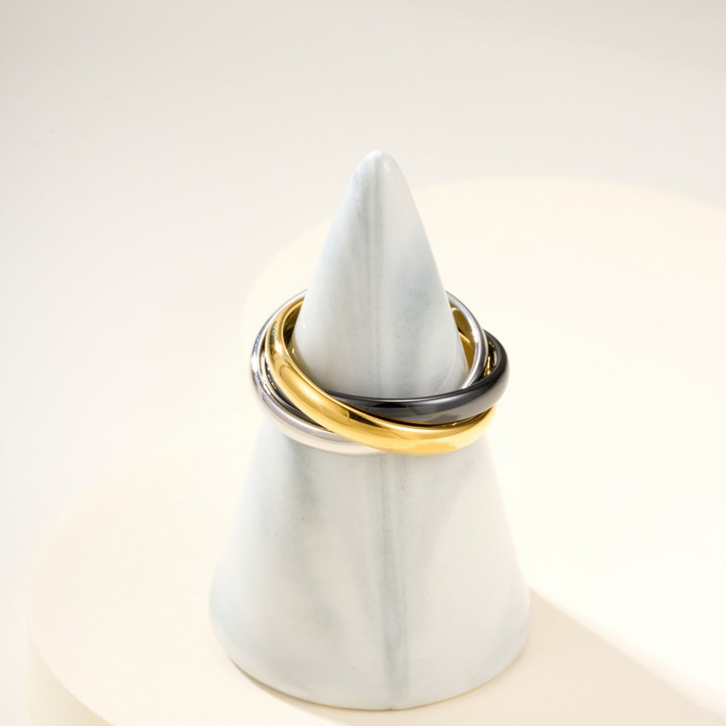 [Gaonasi Jewelry]TRINITY 3.2MM RING BLACK CERAMIC
